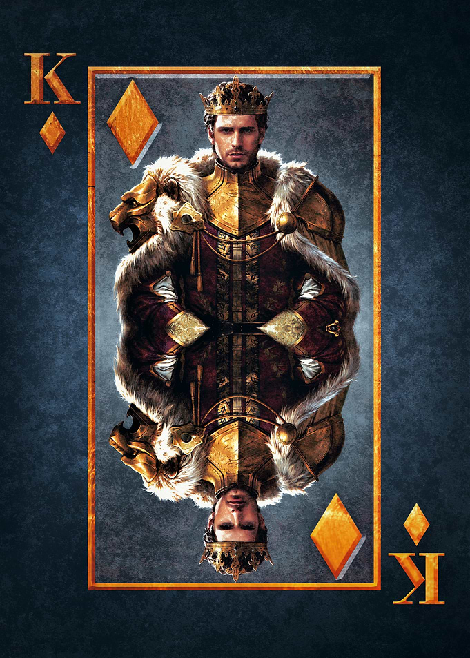King of Diamonds Playing Card Art – Dark Luxury Portrait