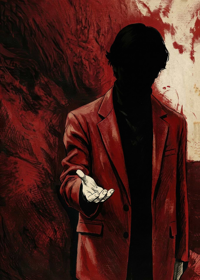 Mysterious Man in Red Suit