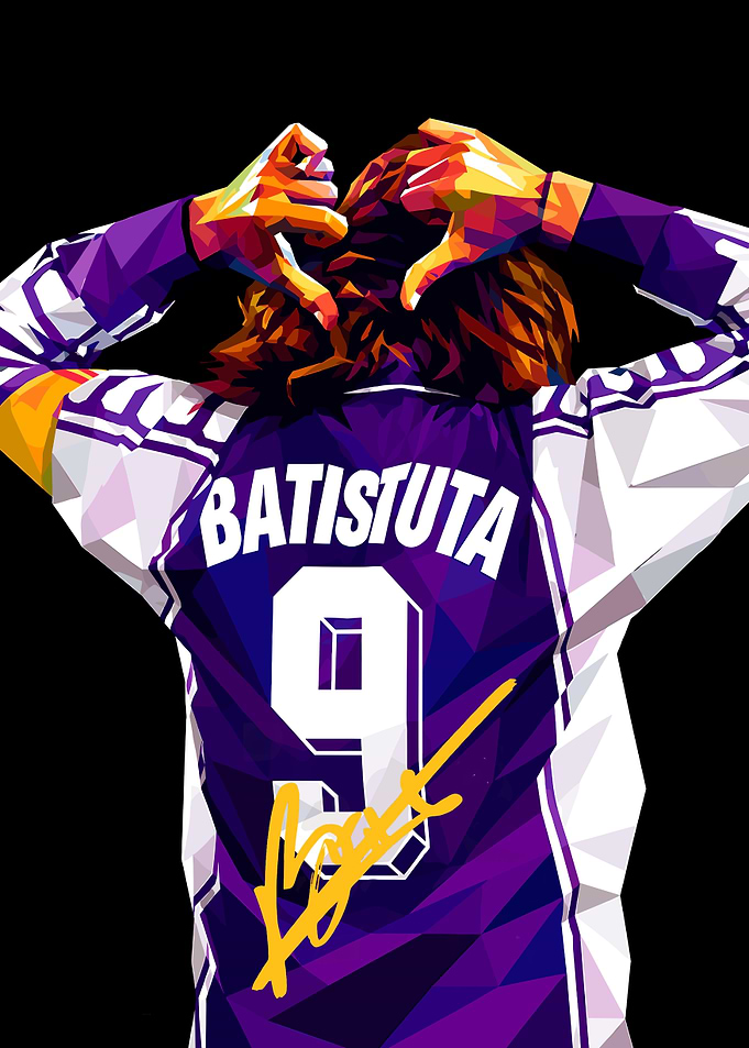 Gabriel Batistuta Low Poly Art