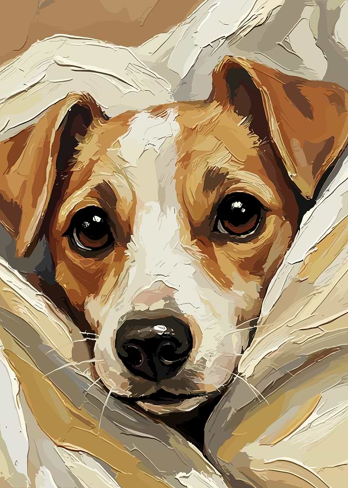 Cozy Jack Russell Terrier Painting