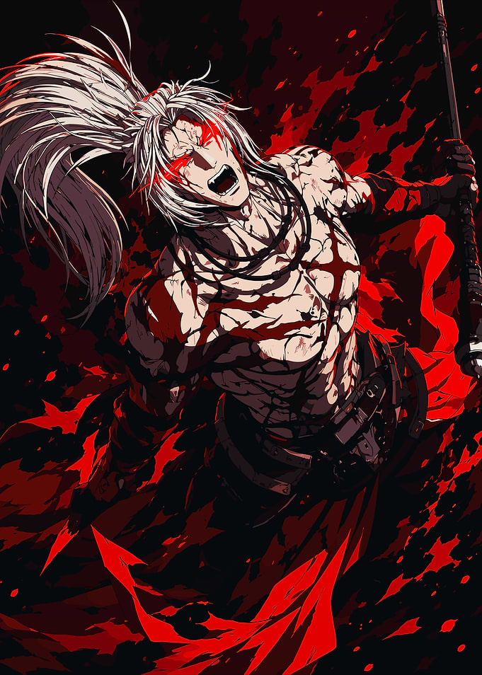 Berserker Warrior in Red Rage