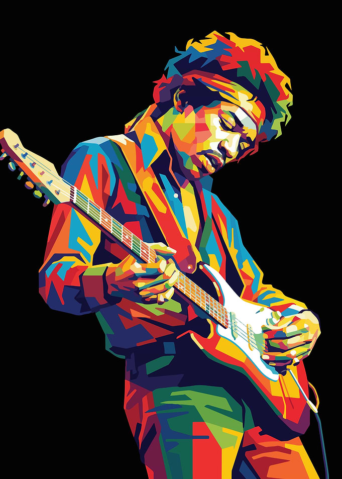 Jimi Hendrix Pop Art Portrait