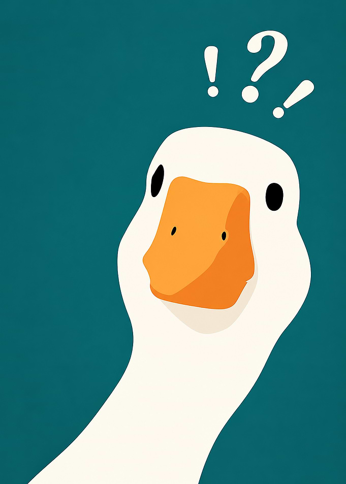 Confused Goose Digital Illustration