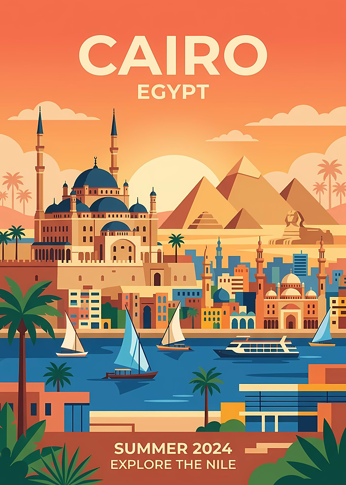 Cairo Egypt Travel Poster