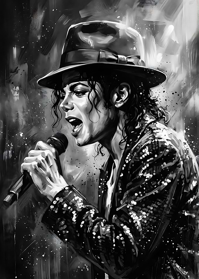 Michael Jackson Singing Portrait