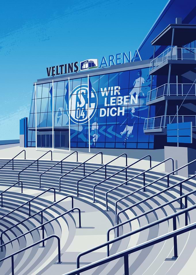 Veltins-Arena Schalke 04 Stadium Illustration