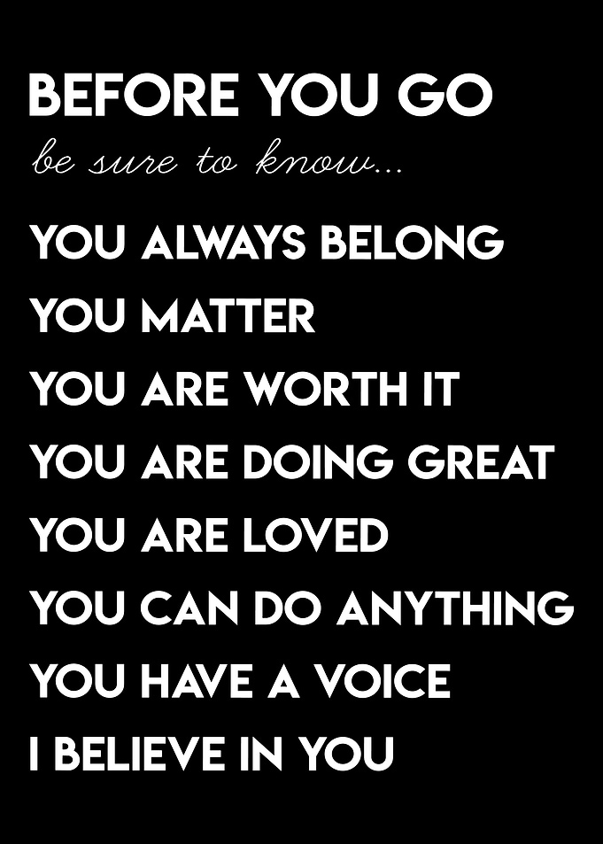 Positive Affirmations Black White Wall Art
