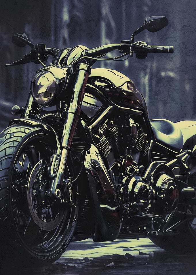 Dark Custom Cruiser Motorcycle