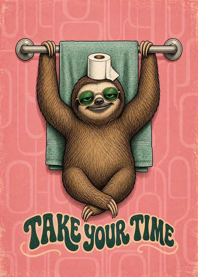 Funny Sloth Take Your Time Poster