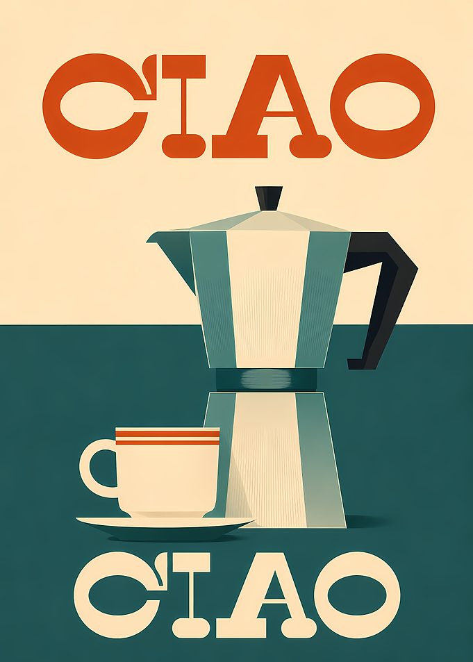 Ciao Coffee Moka Pot Poster