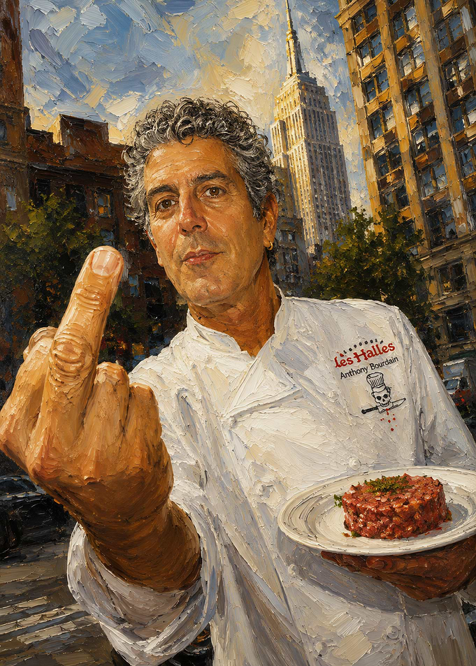 Anthony Bourdain Oil Painting Portrait