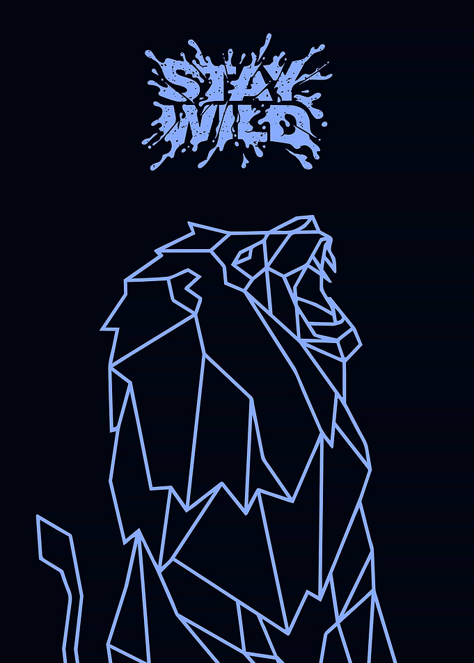 Geometric Lion Stay Wild Poster