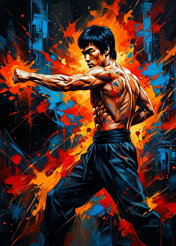 Bruce Lee Dynamic Martial Arts Portrait
