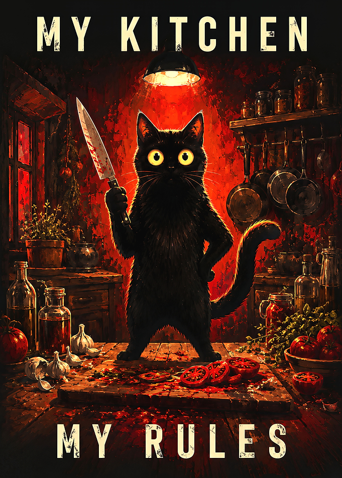 My Kitchen My Rules Cat Poster
