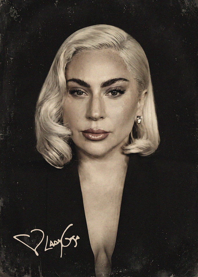 Lady Gaga Vintage Style Portrait
