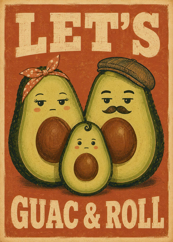 Let's Guac and Roll Avocado Family