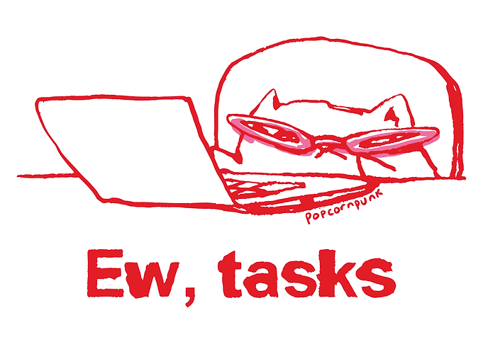 Cat Working on Laptop Illustration