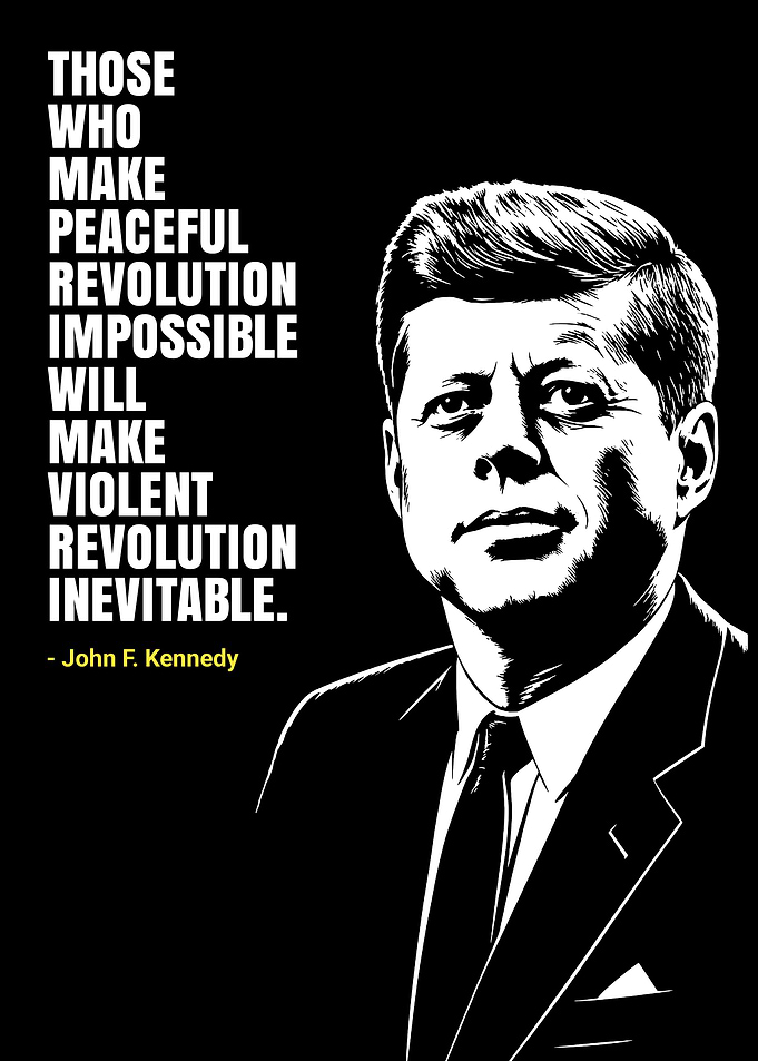 John F. Kennedy Inspirational Quote Poster