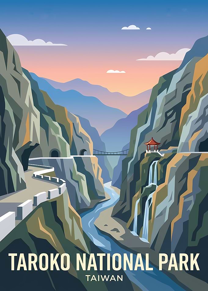 Taroko National Park Travel Poster