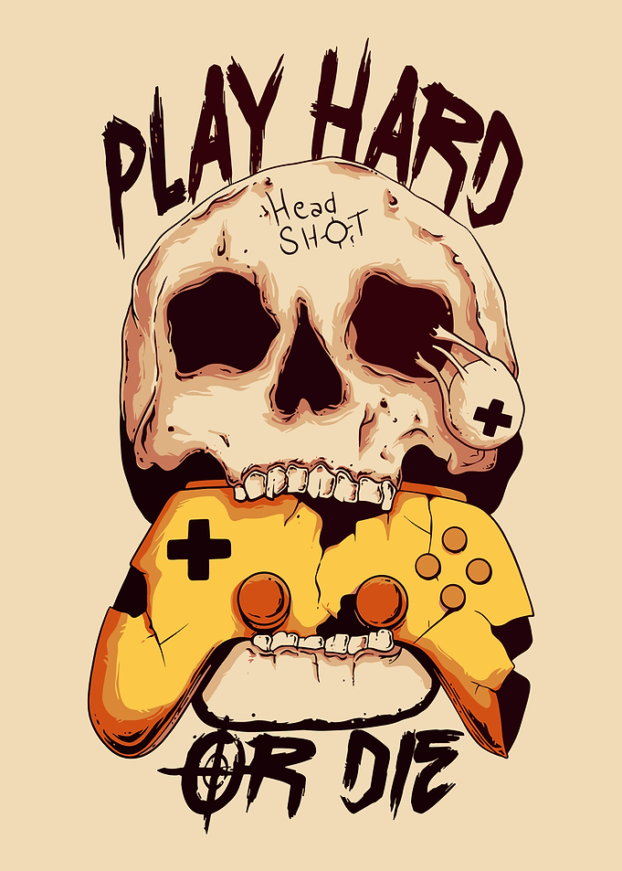Play Hard or Die Gaming Skull