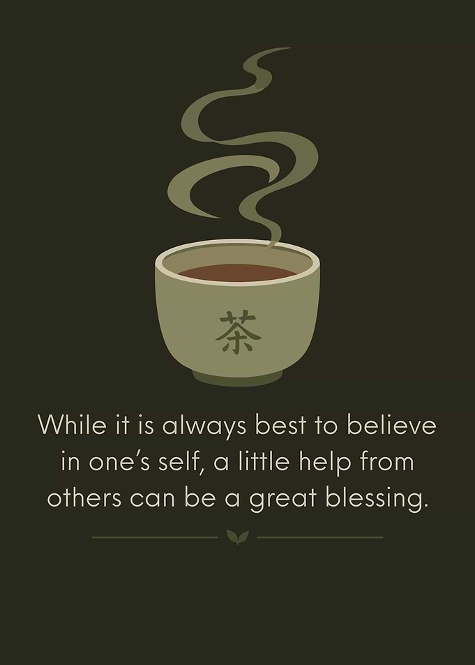 Minimalist Tea Cup Quote Poster | Inspirational Zen Wall Art for Mindfulness