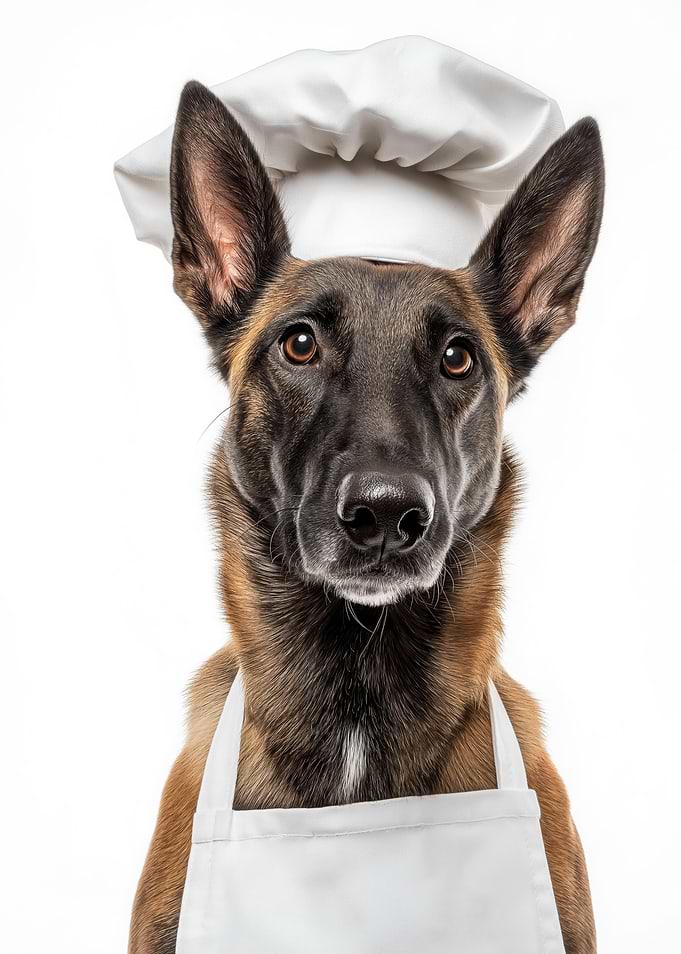 Belgian Malinois Chef Dog Portrait