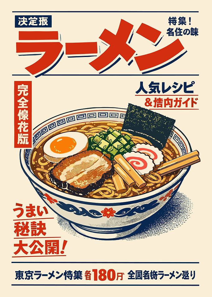 Vintage Japanese Ramen Magazine Cover