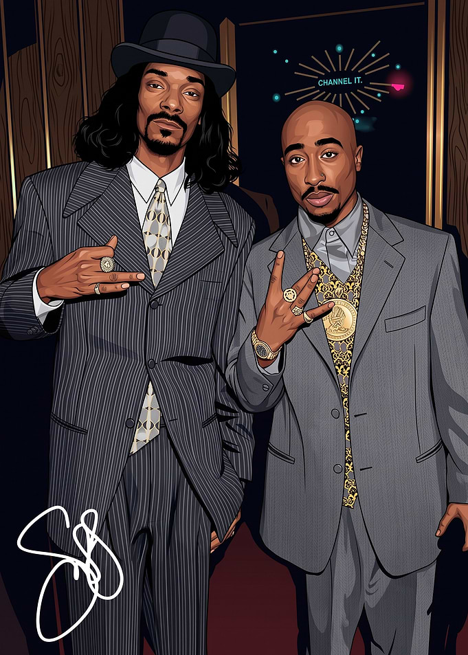 Snoop Dogg and Tupac Shakur Illustration