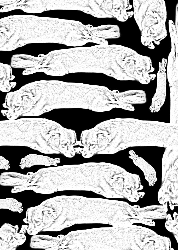 Dog Collage of Sleeping Dogs motif
