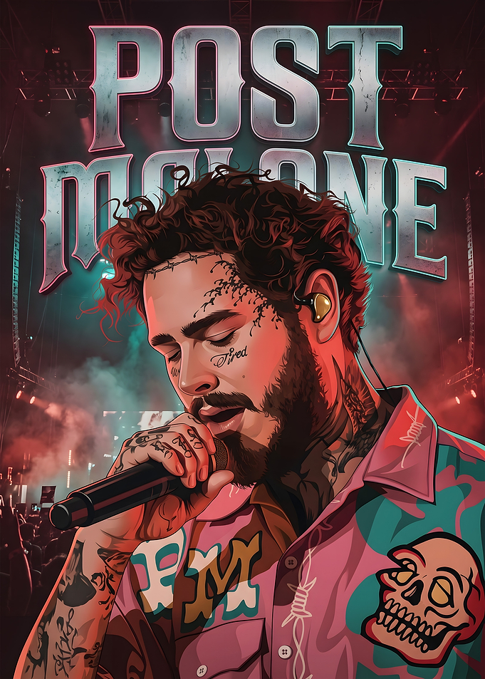 Post Malone Concert Digital Art Poster