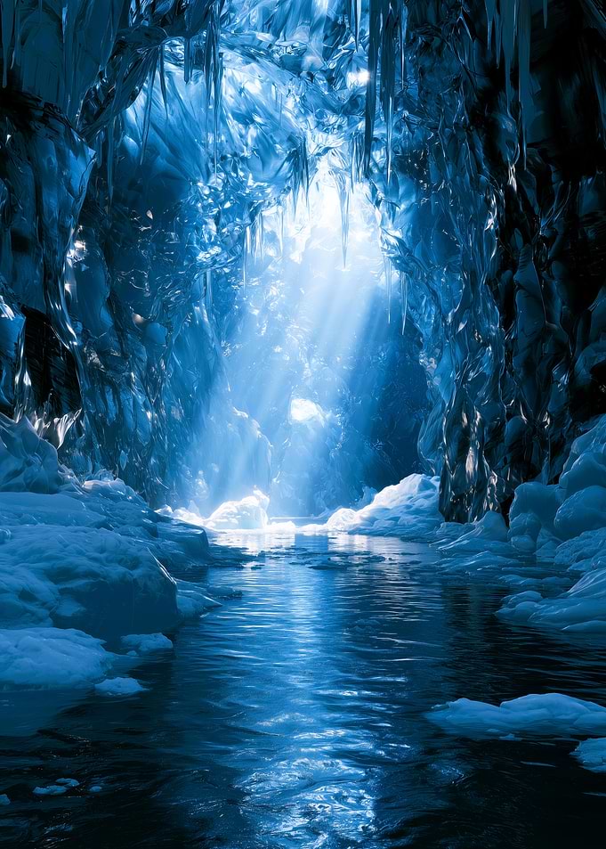 Blue Ice Cave Interior