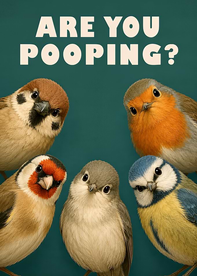 Funny Birds Are You Pooping Poster