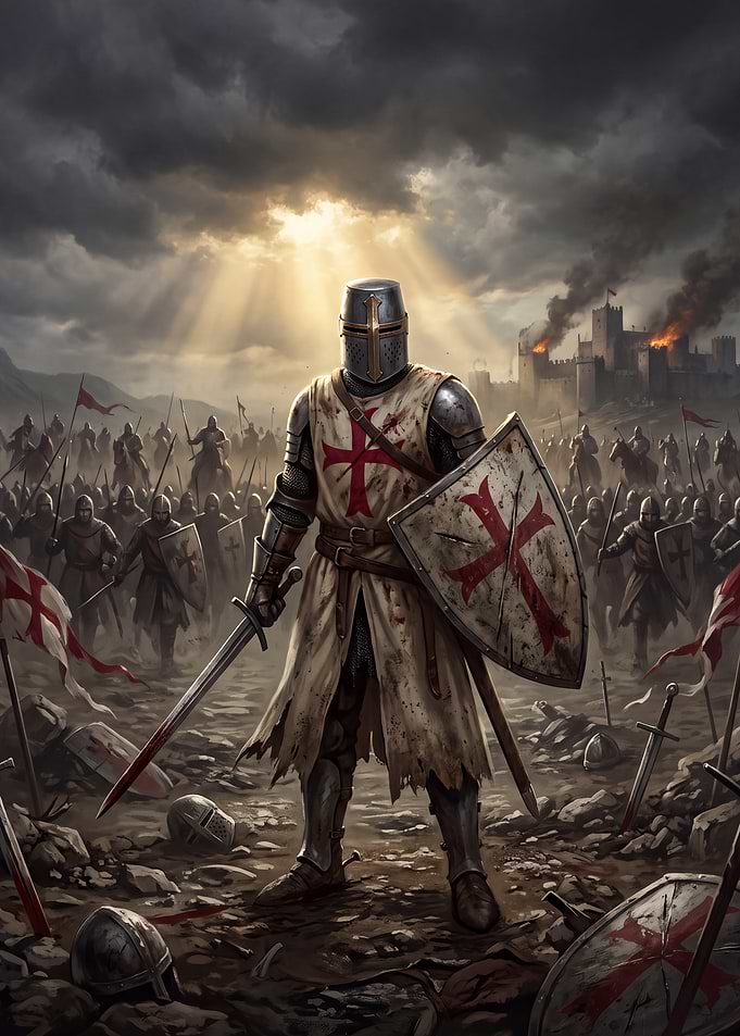 Crusader Knight on Battlefield