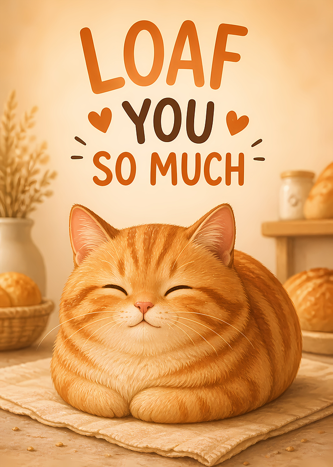 Loaf You So Much Cat Poster