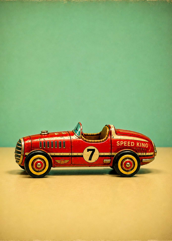 Vintage Red Speed King Toy Car