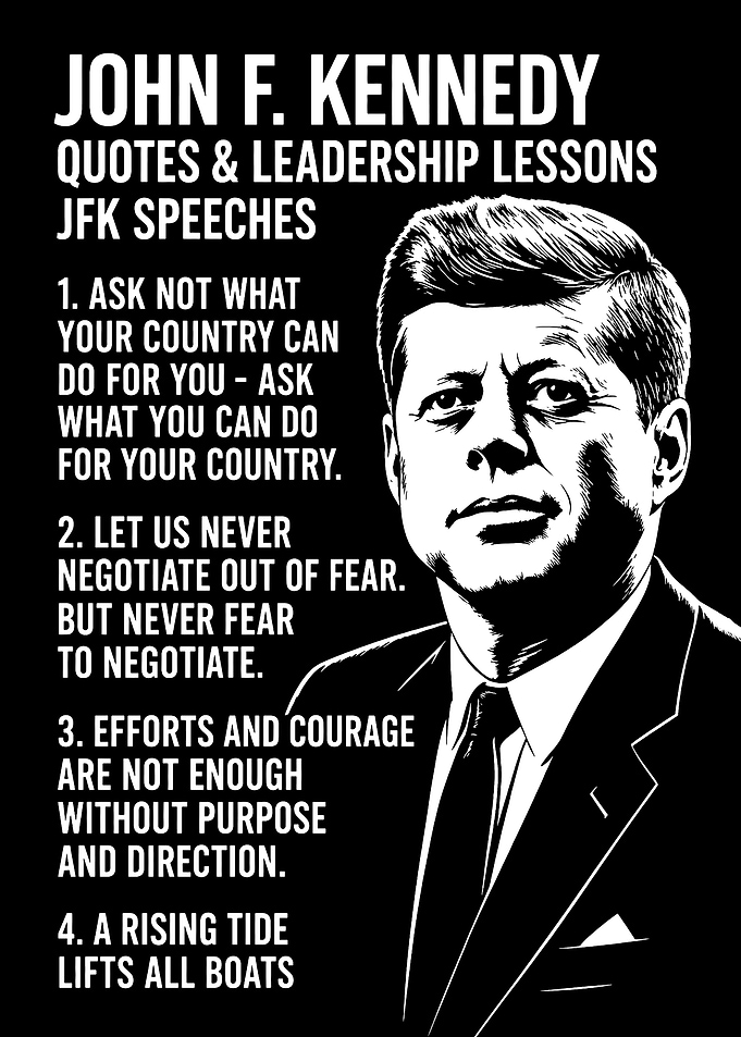 John F. Kennedy Inspirational Quote Poster