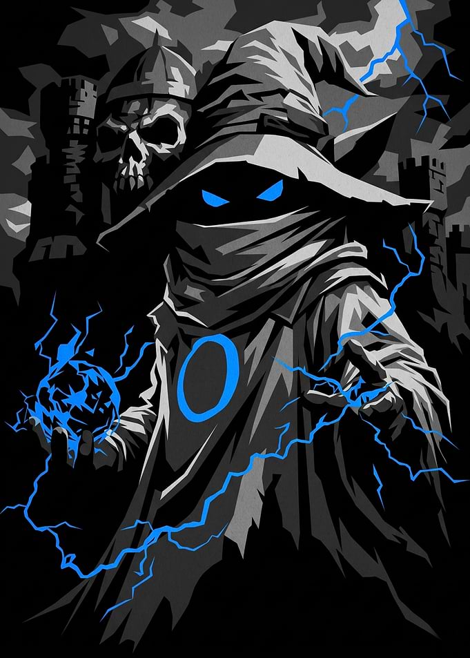 Dark Mage Casting Electric Magic