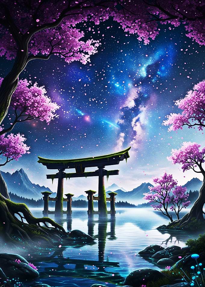 Celestial Torii Gate Under the Milky Way