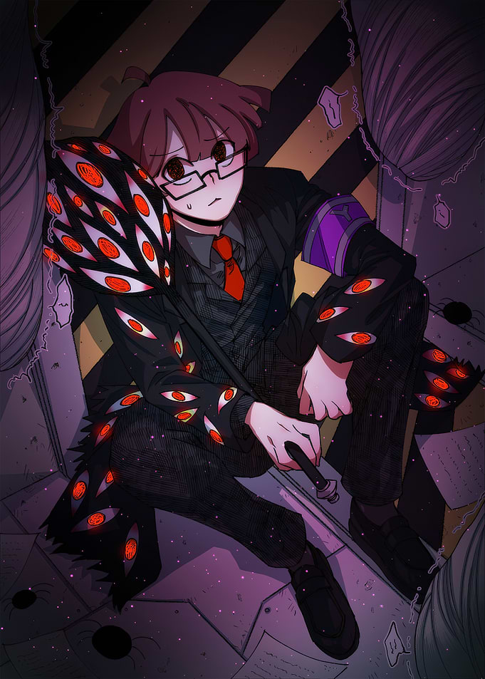 Anime character with many eyes