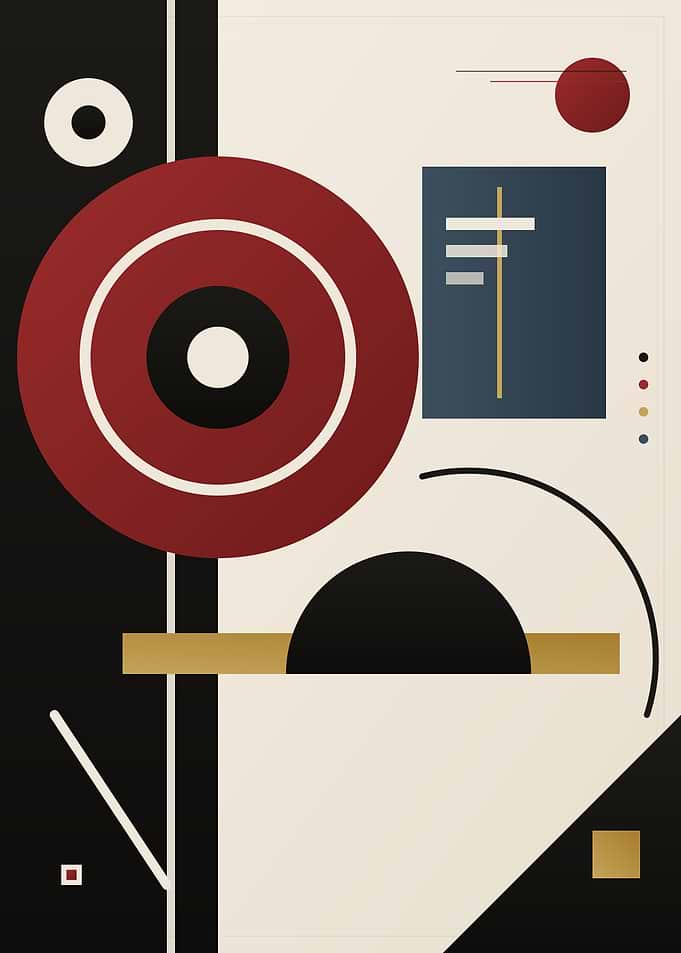 Abstract Geometric Bauhaus Style Composition