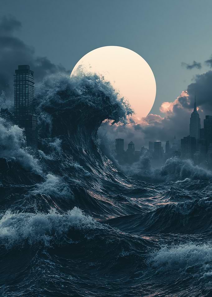 Tsunami Wave Over New York City