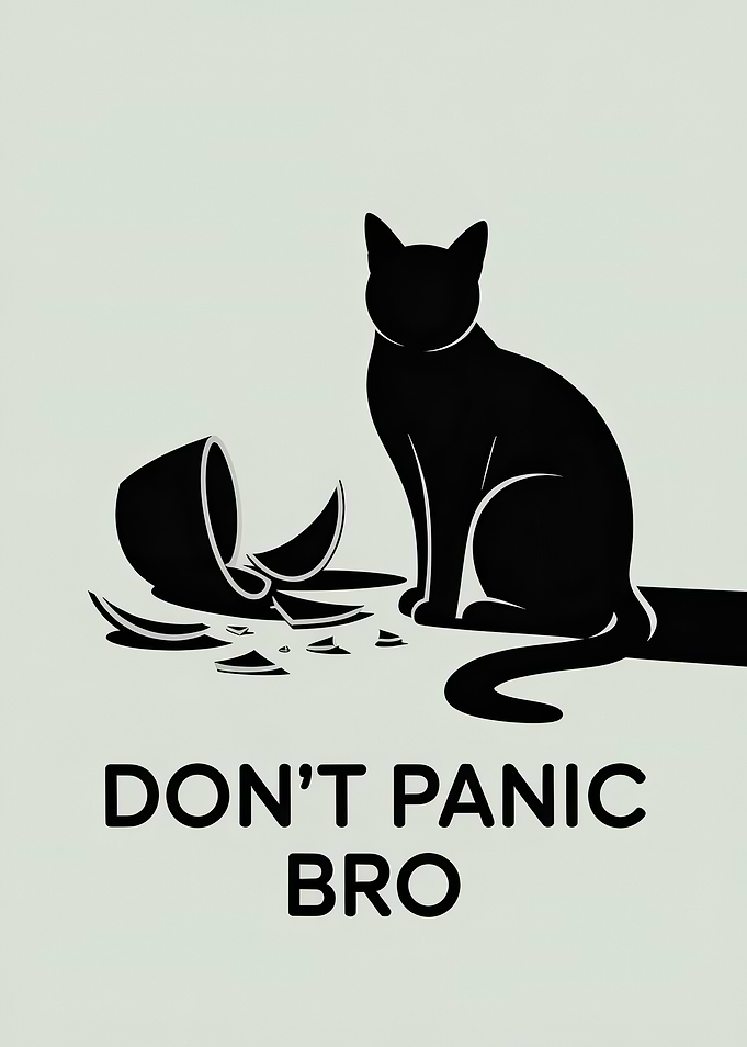 Don't Panic Bro Cat Poster