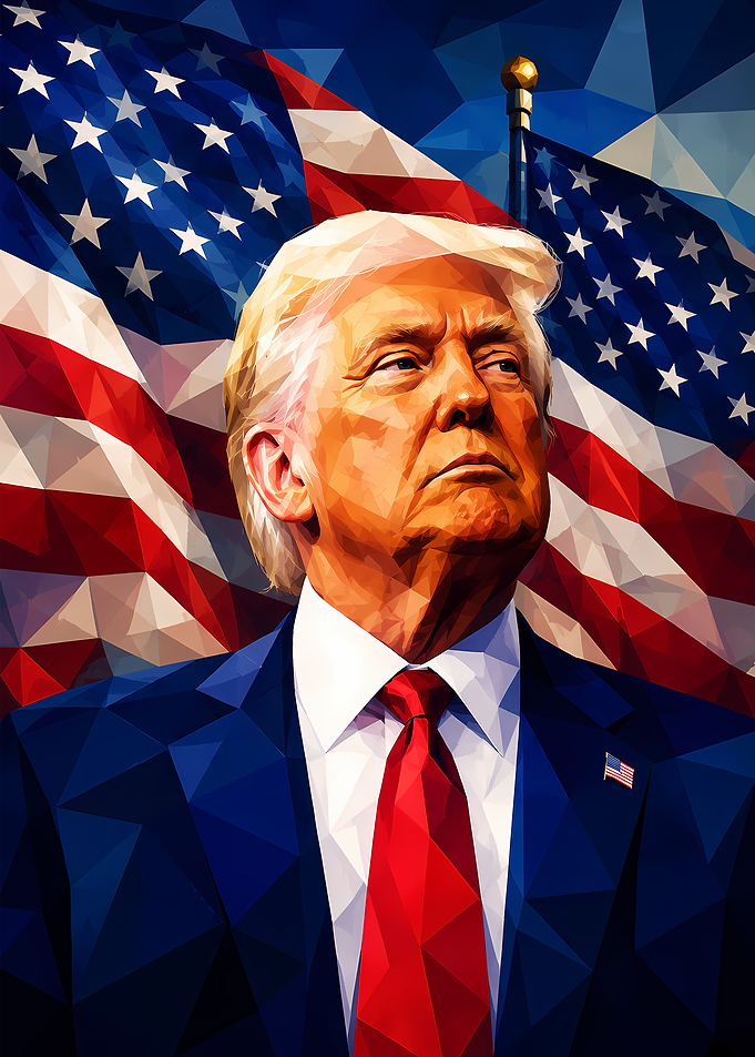 Donald Trump Low Poly Portrait