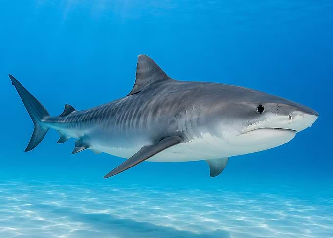 Shark Swimming in Clear Water