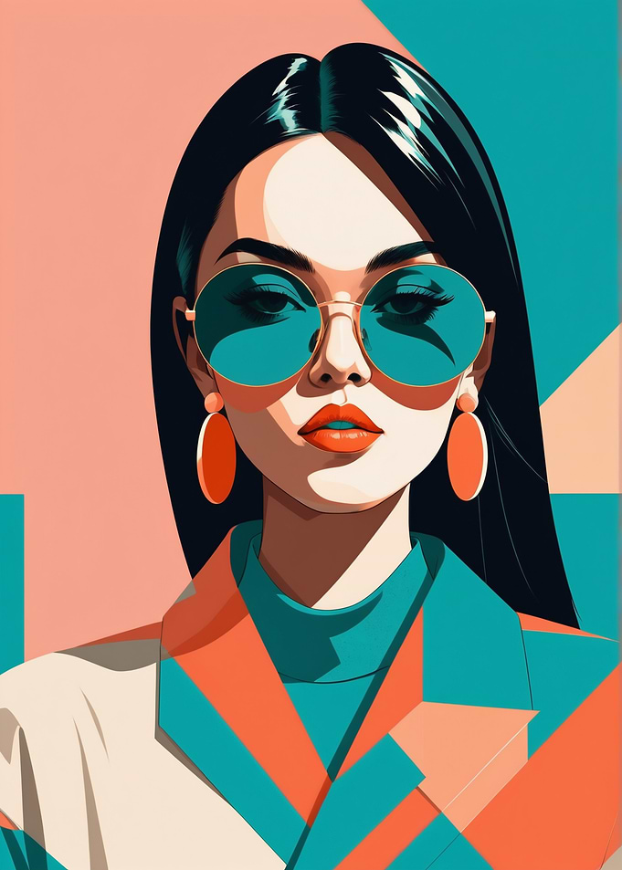 Stylish Woman in Retro Pop Art