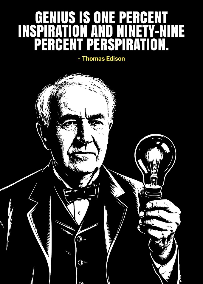 Thomas Edison Inspirational Quote Poster