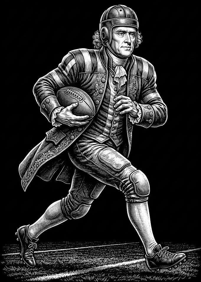 Thomas Jefferson Playing American Football