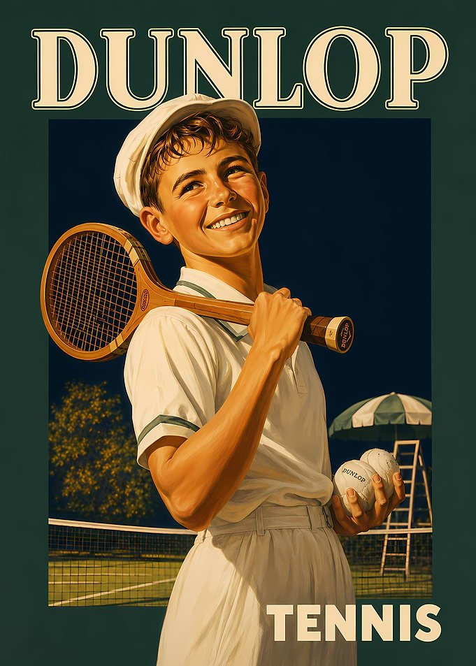 Vintage Dunlop Tennis Poster