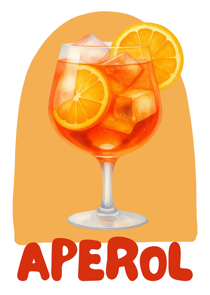Aperol Spritz Cocktail Illustration