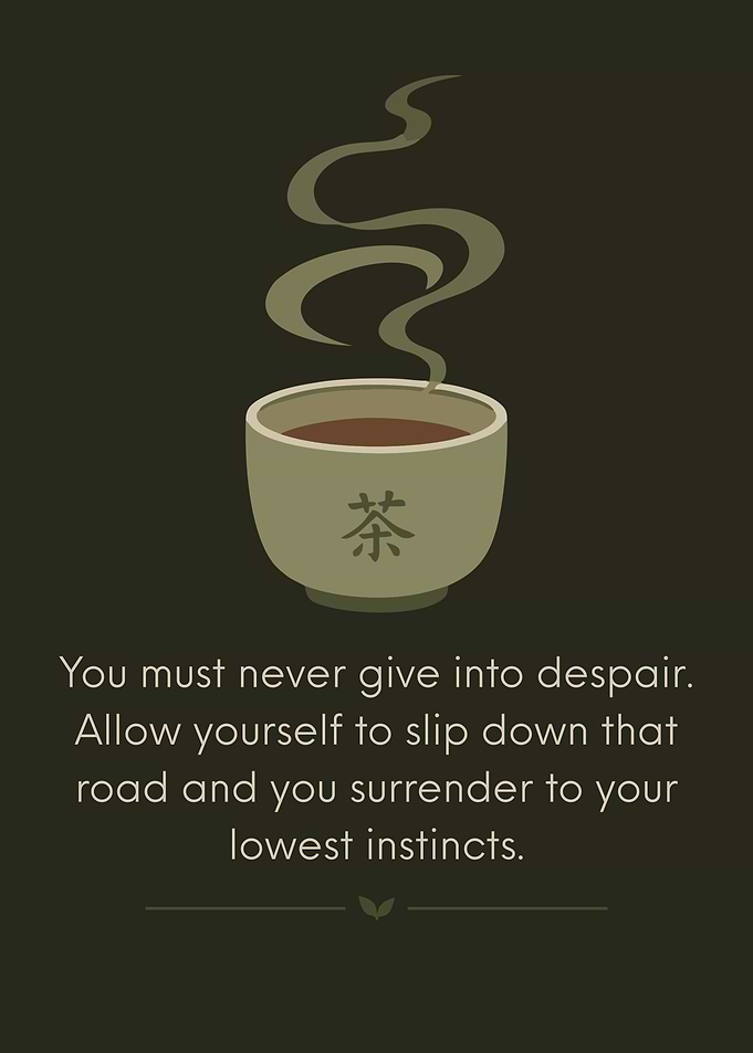 Minimalist Tea Cup Quote Poster | Inspirational Zen Wall Art for Mindfulness